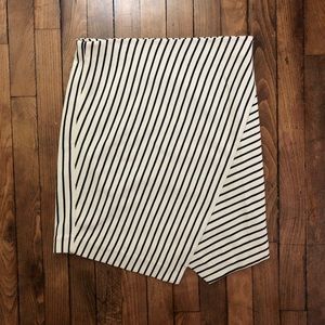 LOFT Asymmetrical Striped Skirt
